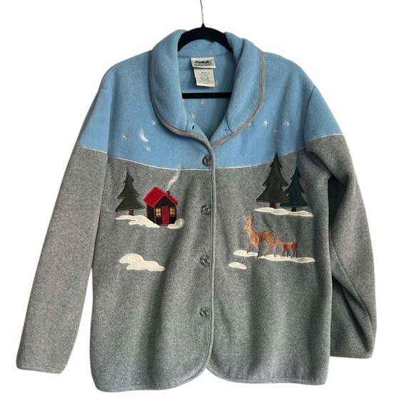 Vtg Northern Reflections Fleece Jacket • Oversized M • Cabincore Grandpacore - Picture 1 of 5